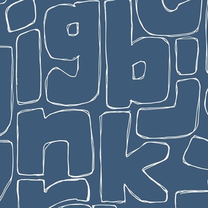 hand drawn alphabet - deep blue - large