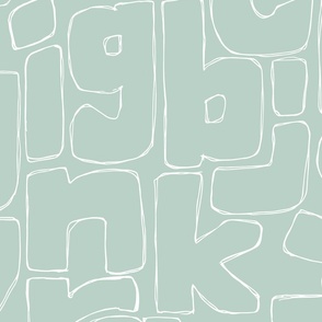 hand drawn alphabet - pale - large