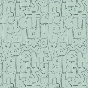 hand drawn alphabet - pale with dark letters - small