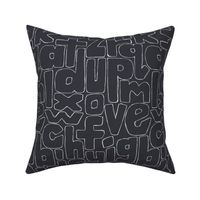 hand drawn alphabet - dark grey - medium