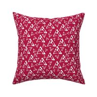 Abstract triangle shapes | White on Red RWB patriotic | 6 inch