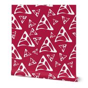 Abstract triangle shapes | White on Red RWB patriotic | 6 inch