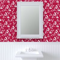 Abstract triangle shapes | White on Red RWB patriotic | 6 inch