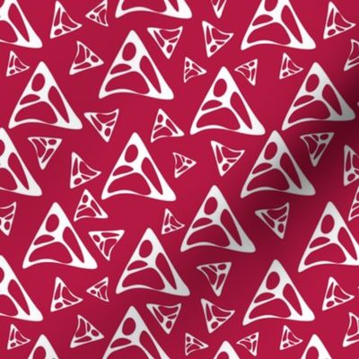 Abstract triangle shapes | White on Red RWB patriotic | 6 inch