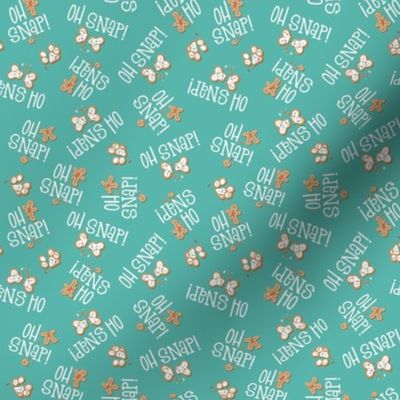 Oh Snap Dog Gingerbread Cookies - Turquoise Blue, Small Scale