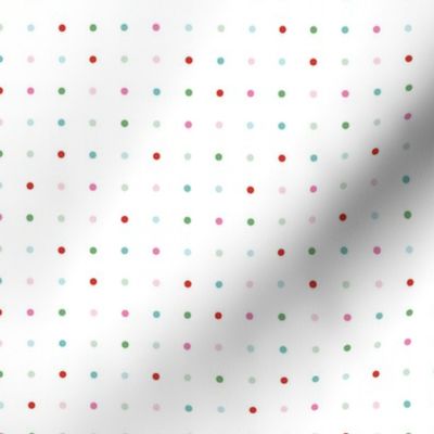 Colored Dot Grid - White, Medium Scale