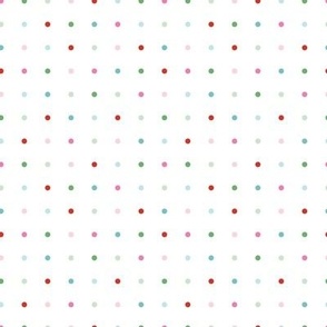Colored Dot Grid - White, Medium Scale