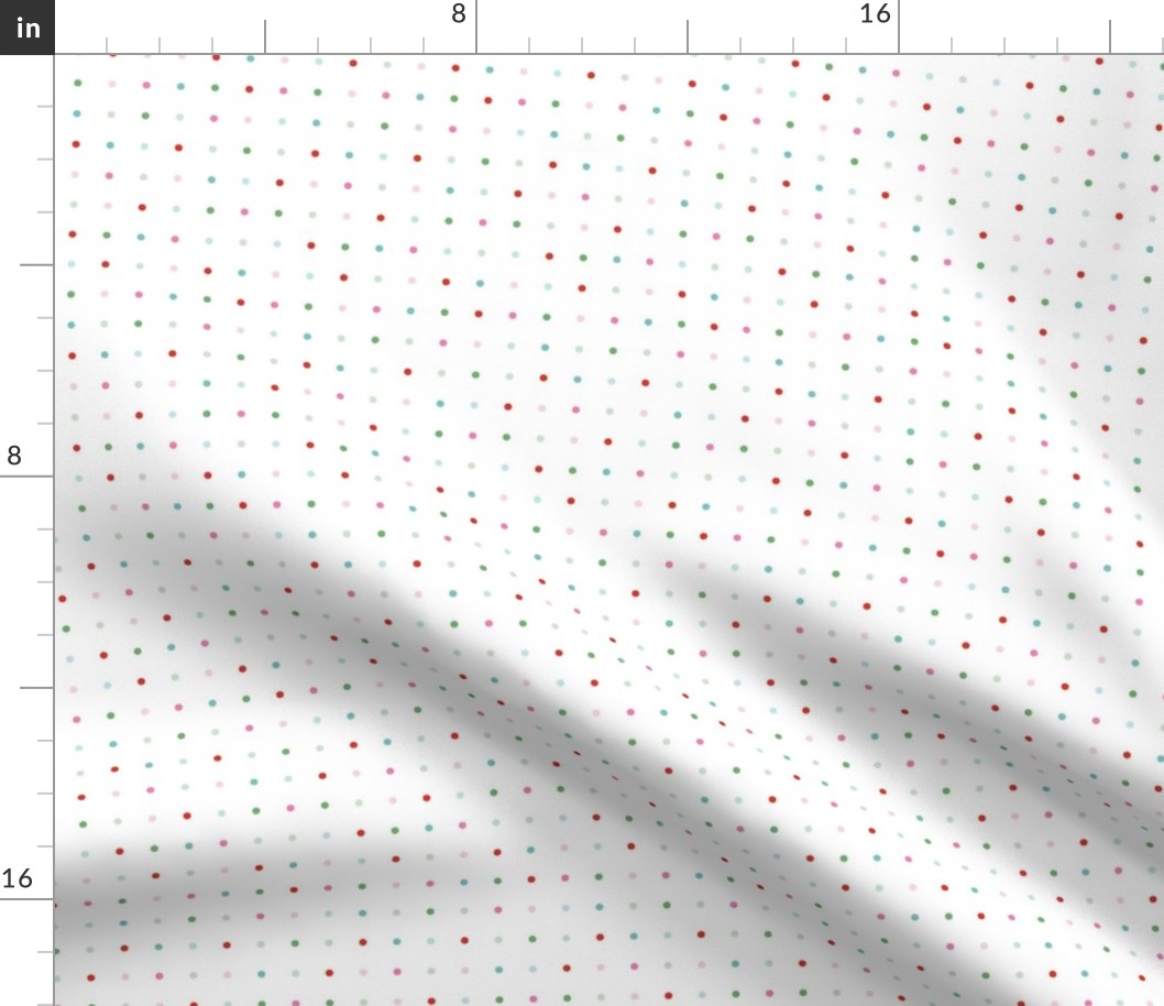 Colored Dot Grid - White, Medium Scale