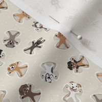 Dog Snow Angels - Beige, Small Scale