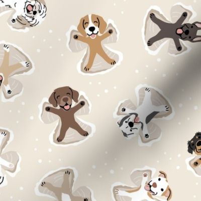 Dog Snow Angels - Beige, Large Scale