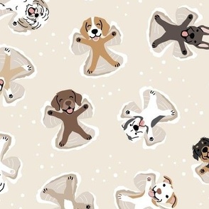 Dog Snow Angels - Beige, Large Scale