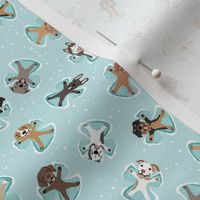 Dog Snow Angels - Light Blue, Small Scale