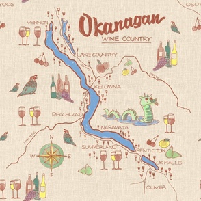 Map of Okanagan Wine Counrty