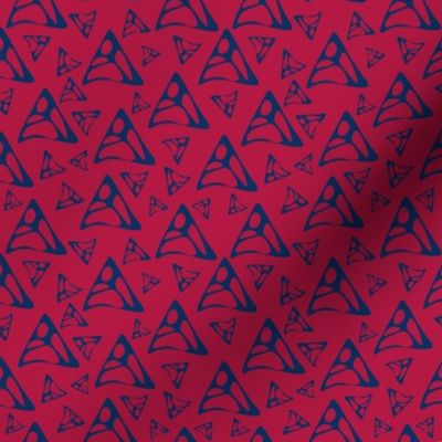 Abstract Triangle Shapes| Blue on Red RWB patriotic | 4 inch