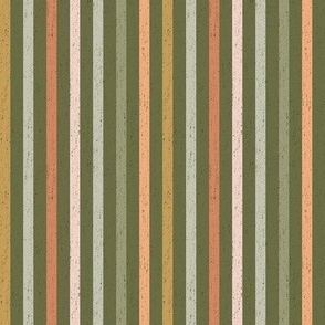 Winter Potpourri Stripe - Harvest Colors, Medium Scale
