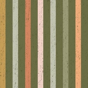Winter Potpourri Stripe - Harvest Colors, Large Scale