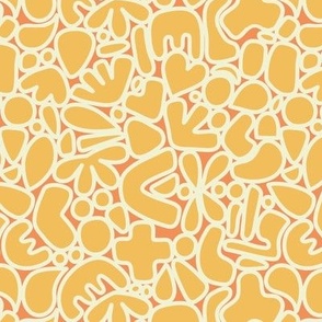 orange yellow and yellow shapes - medium