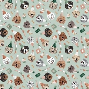 Doodle Puppy Party - Earthtone, Medium Scale