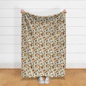 Winter Citrus Floral - Beige, Large Scale