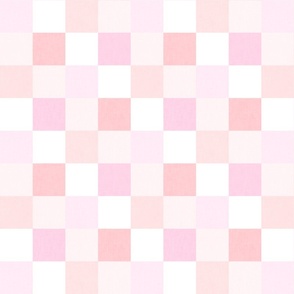 Vintage Geo pink peach white coquette checkerboard checks