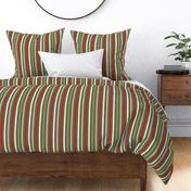 Winter Potpourri Stripe - Red and Green, Large Scale