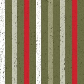 Winter Potpourri Stripe - Red and Green, Large Scale