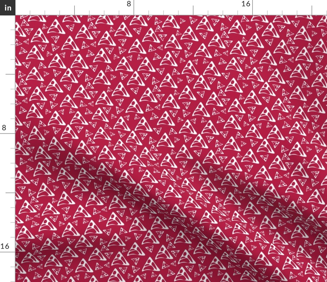 Abstract Triangle Shapes| Red on White RWB Patriotic | 4 inch ditsy
