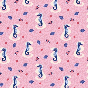 Seahorses on Pink