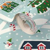 north pole map - christmas holiday village - xmas furoshiki