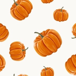 pumpkins on white