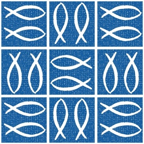 Blue / Fishers of Men / Alernating tile / Large Scale