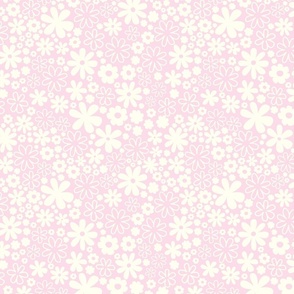 Pastel pink flowers cream boho preppy neutral girls room