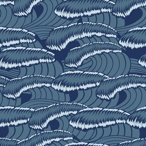 Stormy Waves - admiral blue, classic navy