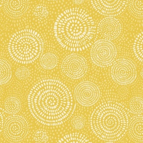 Zafferano Yellow Swirling Brushstrokes Spirals  Small Scale