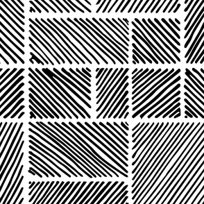 monochrome hand drawn diagonal lines