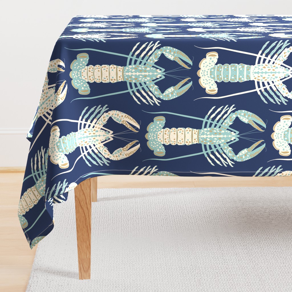Coastal Chic Lucky Lobster - Navy/Opal/Gold - 30 inch