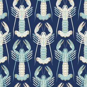 Coastal Chic Lucky Lobster - Navy/Opal/Gold - 30 inch