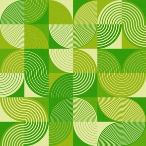 Mid Century Modern Geometric Shapes - Decor in Kiwi Green Shades / Large