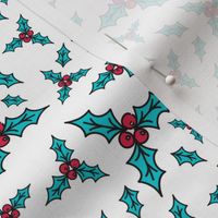 Retro Style Holly & Berries Christmas Pattern