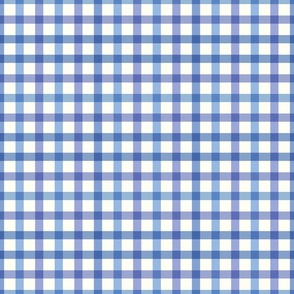 (S) Gingham check micro in blue and purple