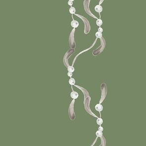 Mistletoe Silver Garland - Rich Green