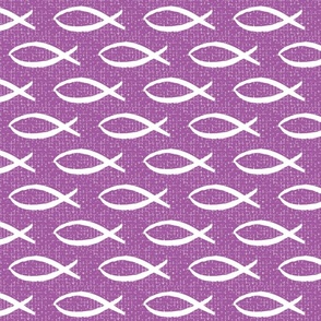 Purple Christian Fish/  small