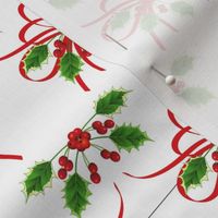 Holly & Ribbons Christmas Pattern 
