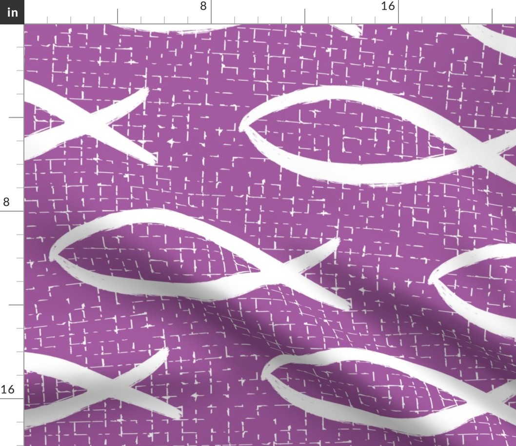 Purple Christian Fish/  large