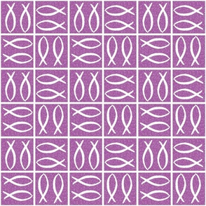 Purple / Fishers of Men / Alernating tile / Medium Scale