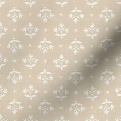 Tiny Thistle Stars Cream4 on Shaker Beige