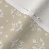 Tiny Thistle Stars Cream4 on Shaker Beige