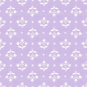 Tiny Thistle Stars White on Bright Lilac