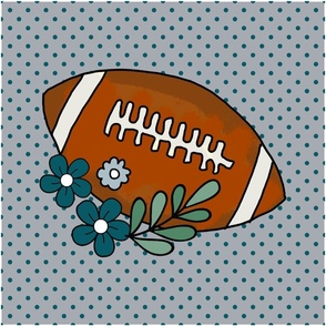18x18 Panel Team Spirit Footballs Flowers and Polkadots in Philadelphia Eagles Colors Midnight Green Black Silver for DIY Throw Pillow Cushion Cover or Tote Bag