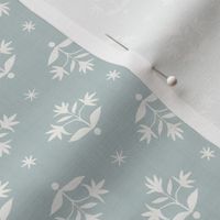 Tiny Thistle Stars Cream2 on Wedgewood Gray